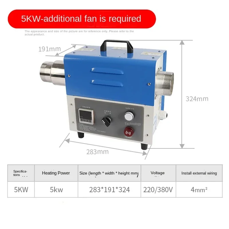 New Large Hot Air Blower High Power Electric Hot Air Blower Food Drying Heating Cycle High Pressure Hot Air Blower For Industria