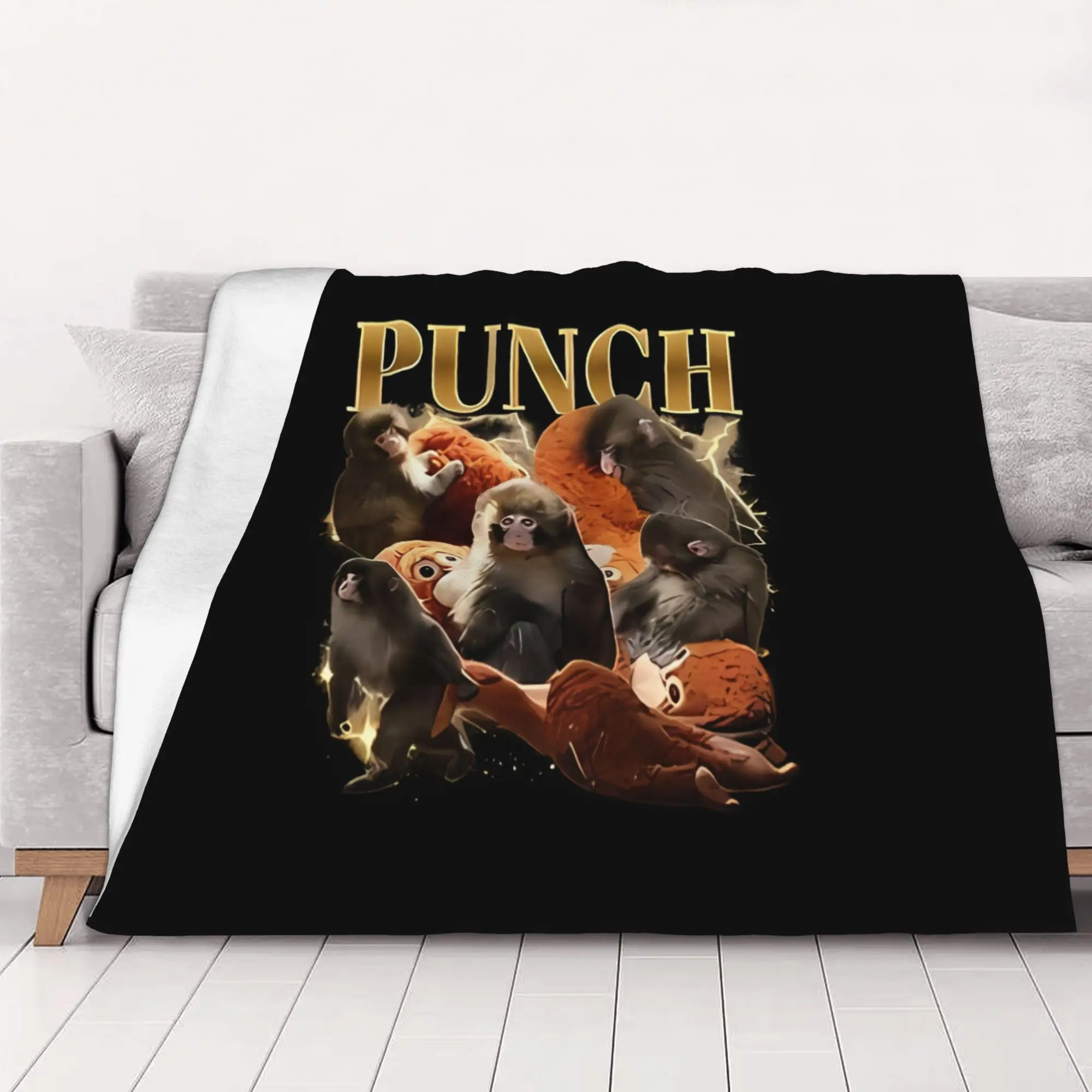 1PC home Cute Room Decor Team Punch Blanket Throw Blanket Cute monkey hugging plush Novelty Warm Blanket All Season