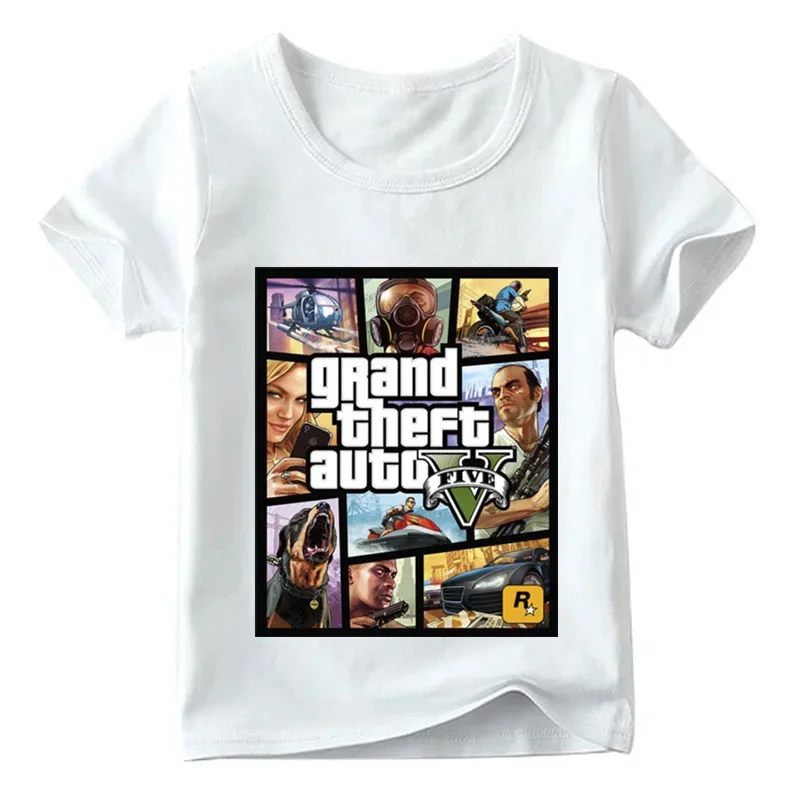 Children Gta Street Fight Long with Gta 5 T Shirt Baby Boys/girls Fashion Summer Tops Kids Casual T-shirt,ooo2180