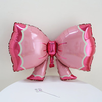 3/6Pcs Huge Pink Bow-tied Aluminum Foil Balloons for Women's Birthday Party Decorations Bow-tied Balloons Set