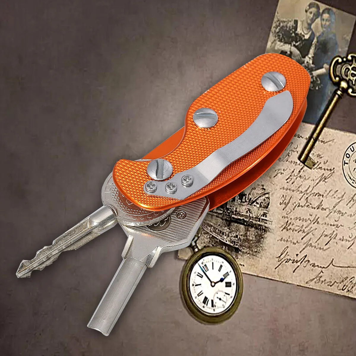 

Алюминиевый держатель для ключей 74x14 мм, оранжевый, портативный, для использования на улице, легкий, из твердого сплава, для повседневного ношения в кармане