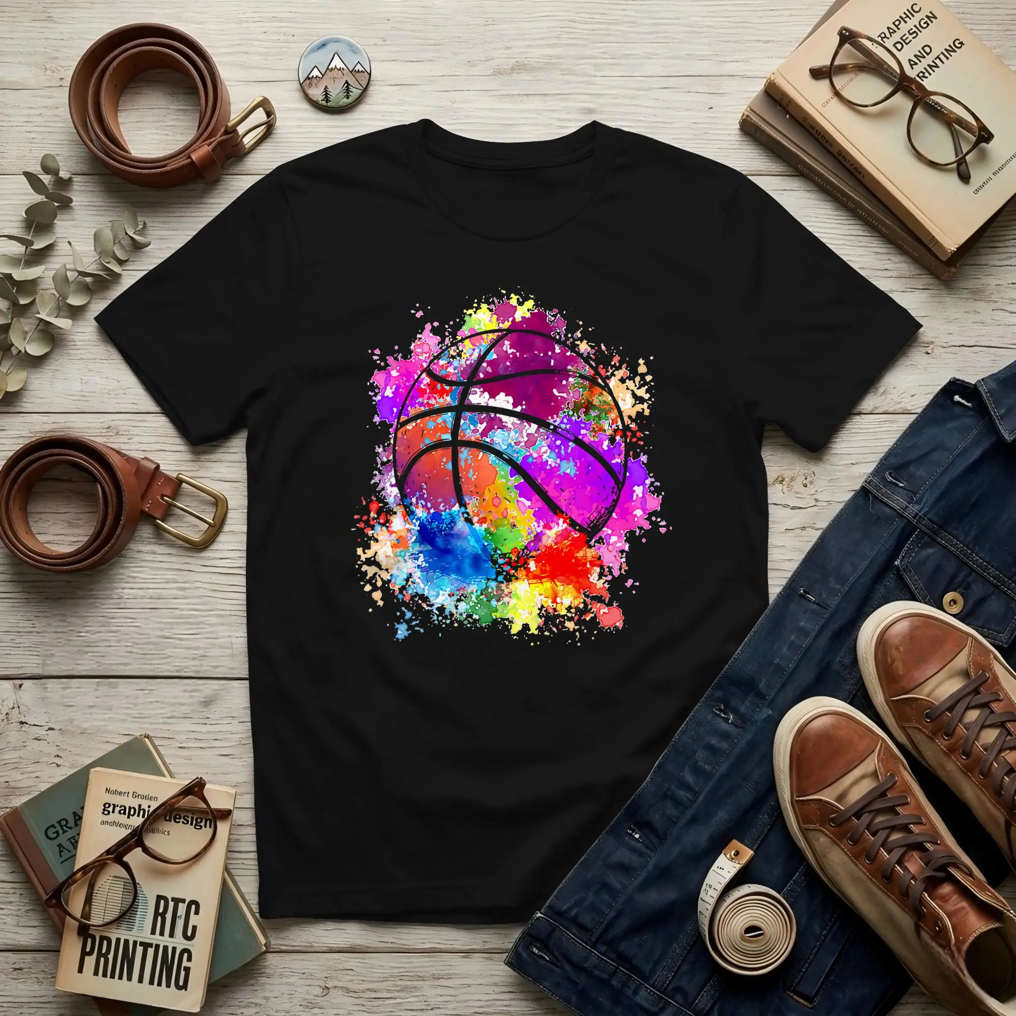 Basketball TeenagersTeens  Baller Dunking Men T Shirt Basketball Humor Tees Short Sleeve Round Collar Cotton Unique Tops T-Shirt