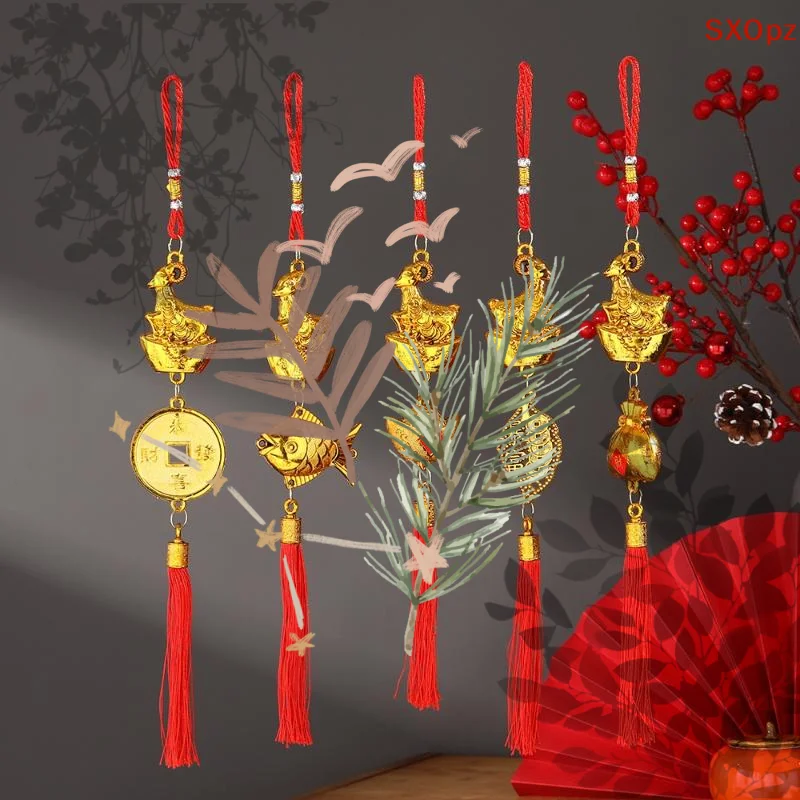 2027 Chinese New Year Goat Hanging Ornament Red Tassel Lucky Spring Festival Decor Gifts