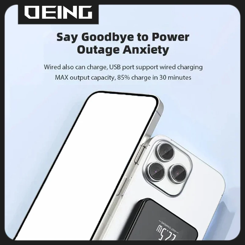 10000mAh Magnetic Wireless Power Bank 22.5W Fast Charger External Battery For Magsafe Powerbank For iPhone Xiaomi Huawei Samsung