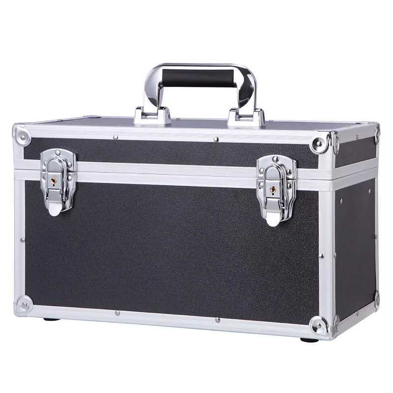 Suitable for Aluminum Frame Storage Box with 2 Locks, Portable Multi-functional Items, Tool Storage Box,Multi-layer Compartment
