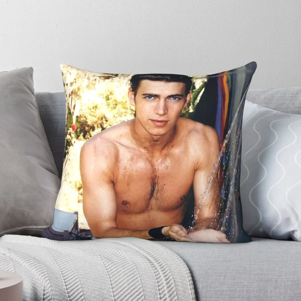 Hayden Christensen Shirtless Pillowcase Polyester Linen Velvet Creative Zip Decor Pillow Case Bed Cushion Cover 18