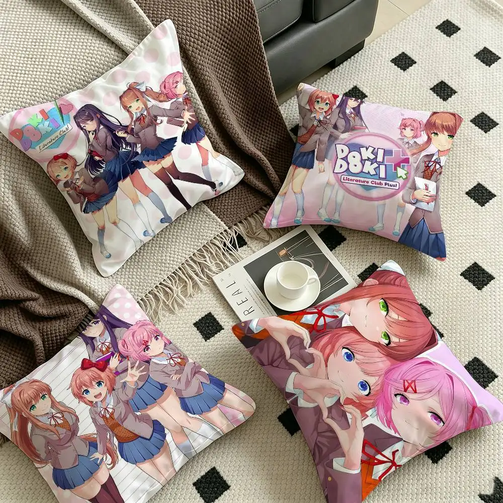 Game Doki Doki Literature Club Personalized Picture Text Home Decorative Pillows Household Gifts 45x45cm