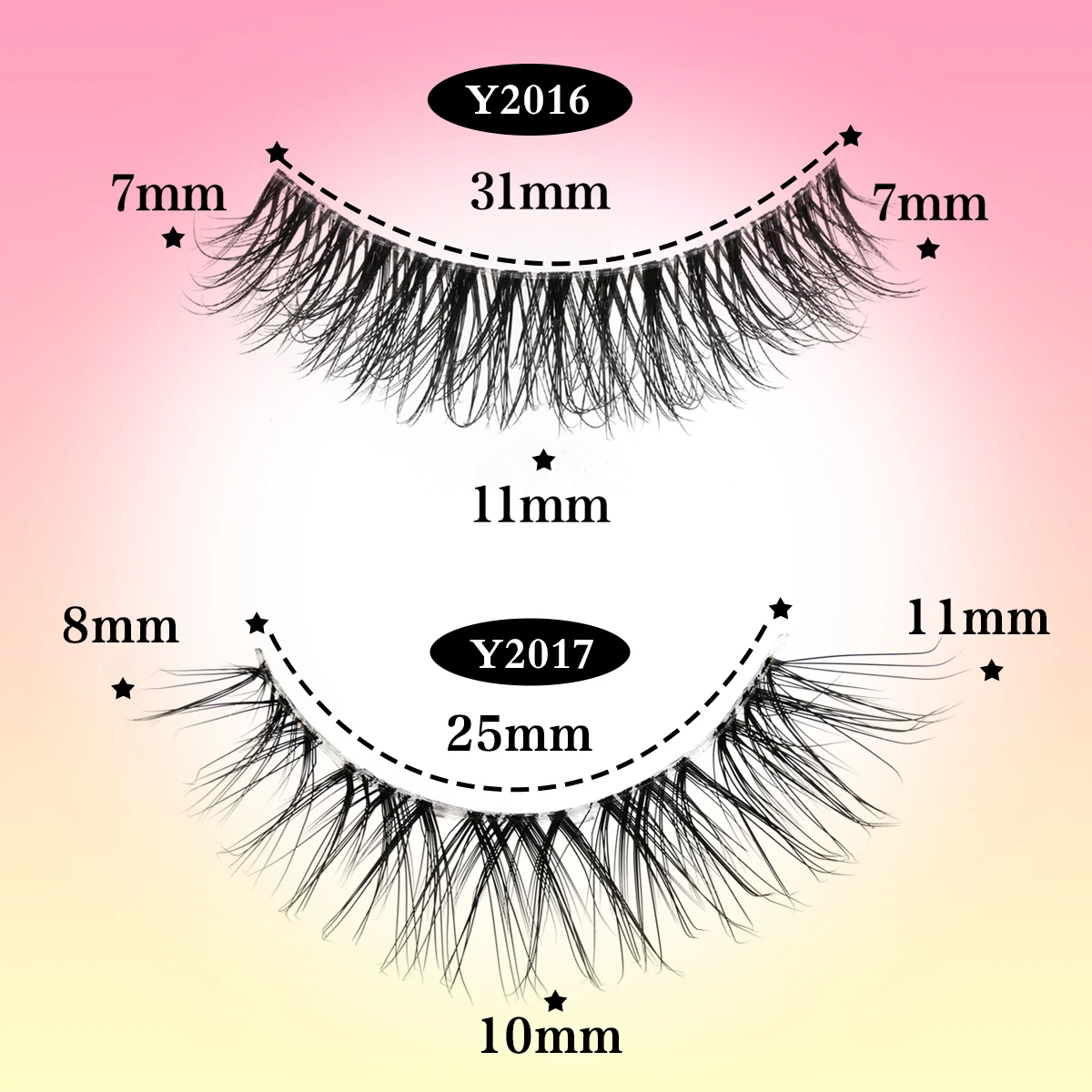 YSDO Ciglia 5/10 paia Volpe Ciglia Naturali 3D Cat Eye Ciglia Stelo Trasparente Estensione Ciglia Finte Trucco Faux Cils maquiagem