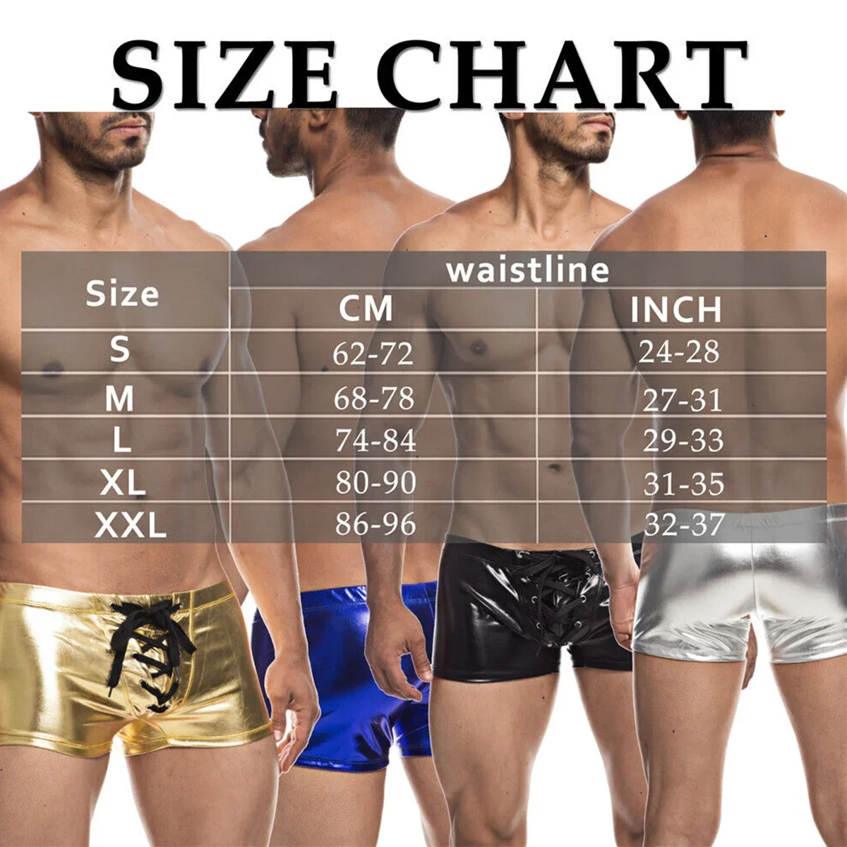 Sexy Men Leather Boxers Underpants Lingerie Faux Leather Shorts Stage Performance Costume Night Clubwear Underwear Boxers Shorts