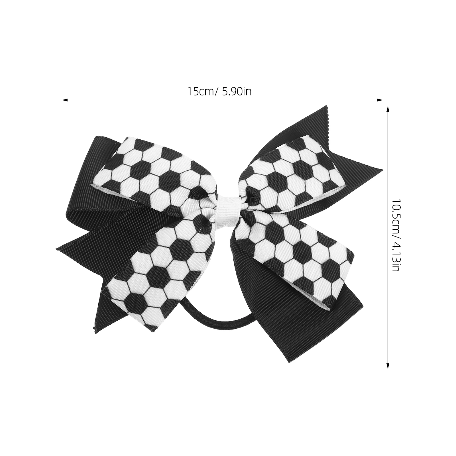 

4pcs Hair Bow Ties Soccer Bows Girls Toddler Black White Elastic Ponytail Holder Accessories Hairstyles Daily Party