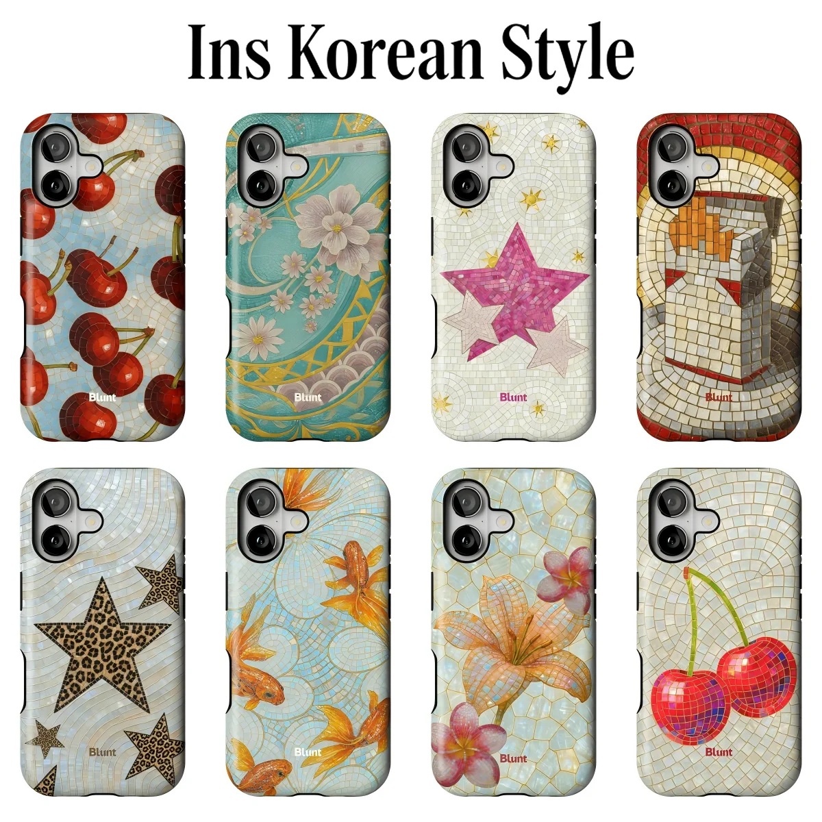Luxury Clmj Cherry Stars Y2K Phone Case for Samsung Galaxy S23 S24 S25 S26 FE Plus Ultra Edge 4G 5G Luxury Double-layer Cover