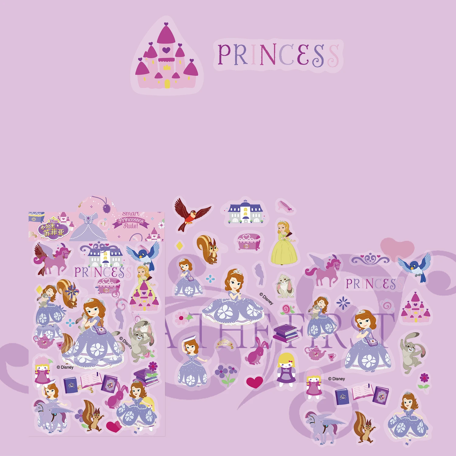 2 pezzi adesivi principessa Sofia Disney decalcomanie graffiti estetiche trasparenti per bambini laptop bagagli scrapbook adesivo diario