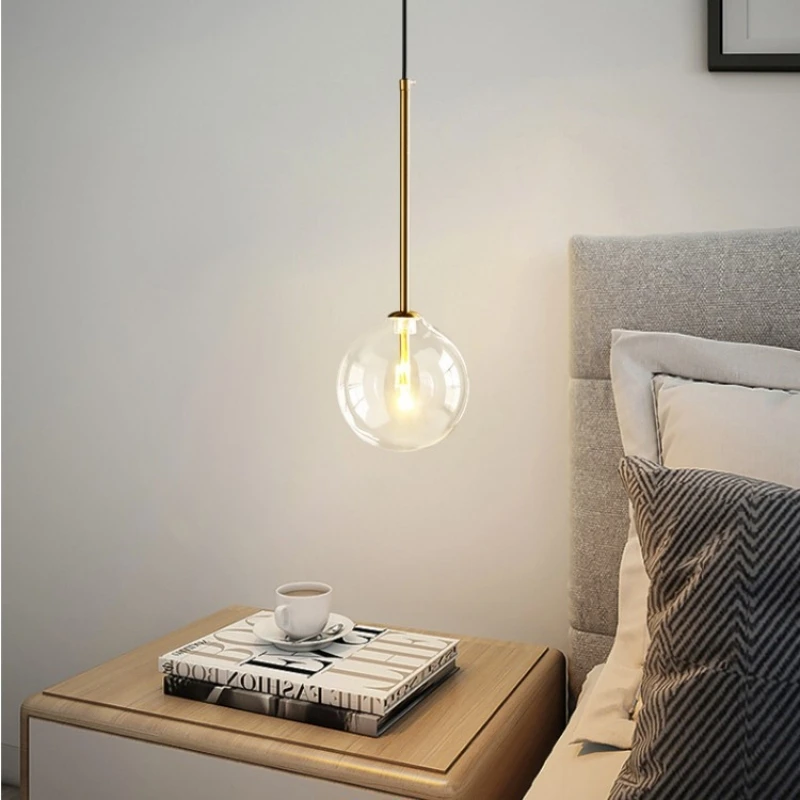 

Nordic Modern Chandelier Pendant Lights Glass Ball Lampshade Hanging Lamps for Bedroom Dining Room Restaurant Home Decor Lustre