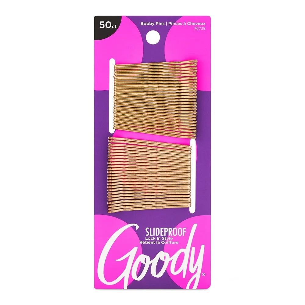 Metallic Blonde High Gloss Bobby Pins 50 Count Pain Free Hair Pins for Styling All Hair Types Lock in Style Comfortable Hair Accessories for Women and Men