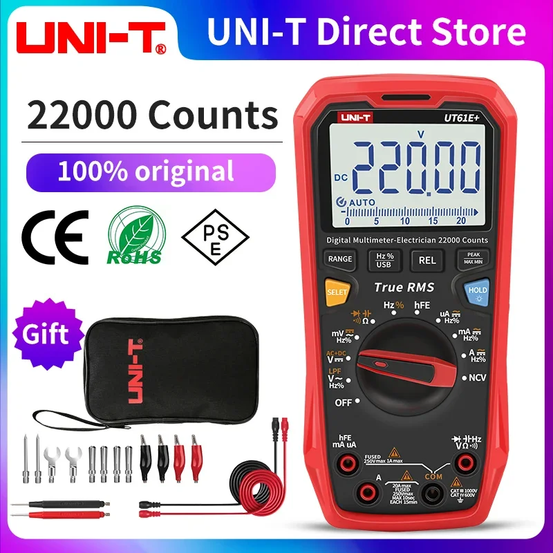 UNI-T UT61B UT61D UT61E Plus Multimeter Analog Digital Electrical Tester 22000 Counts Ammeter Voltmeter Professional Multi Meter