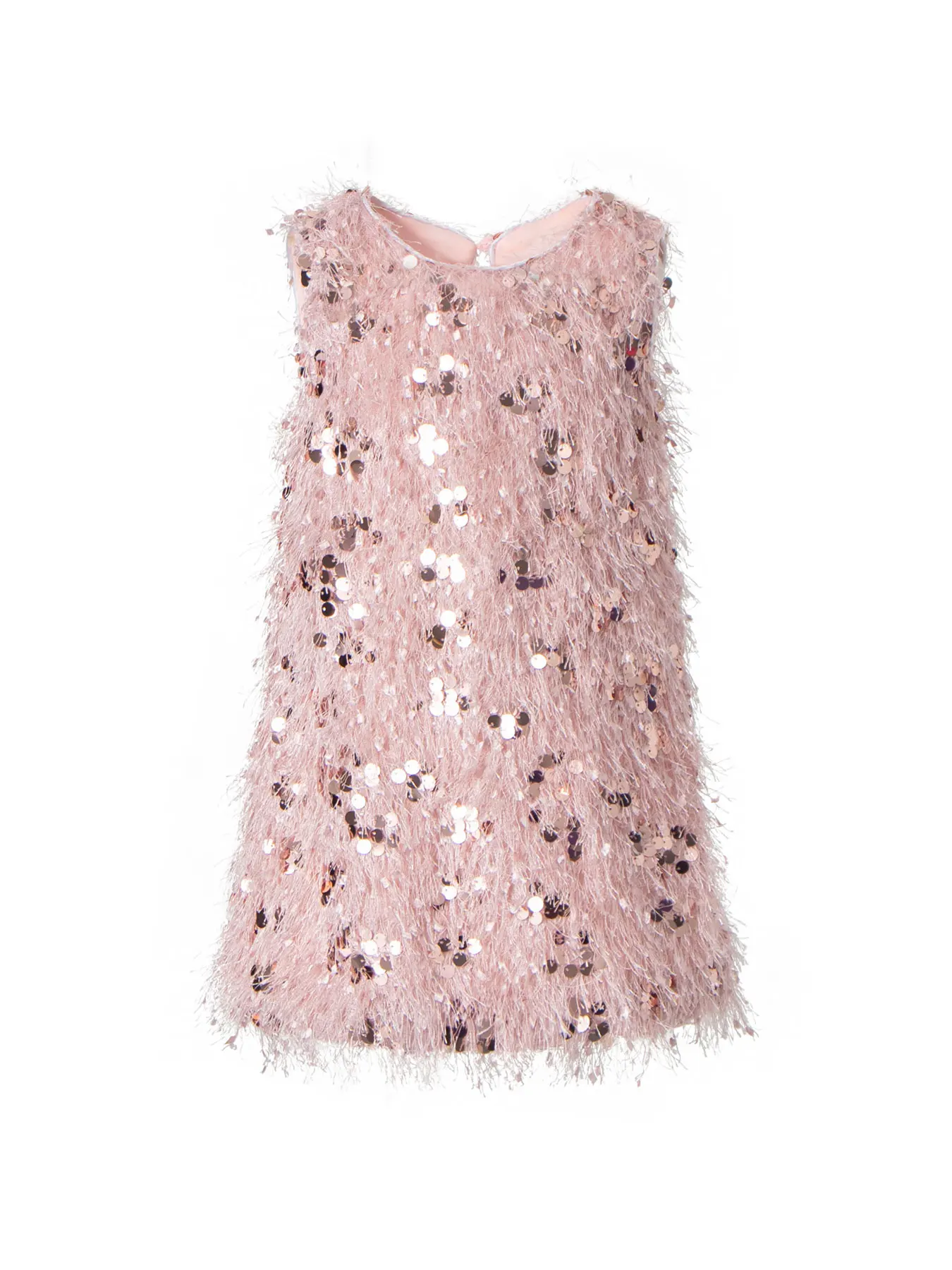 Pink Sleeveless Sequined A-Line Casual Dress for Girls, Comfortable and Soft, Not Scratchy, Suitable for Family Gatherings, Birthday Parties, Princess Dress, Sweet and Cute Dress