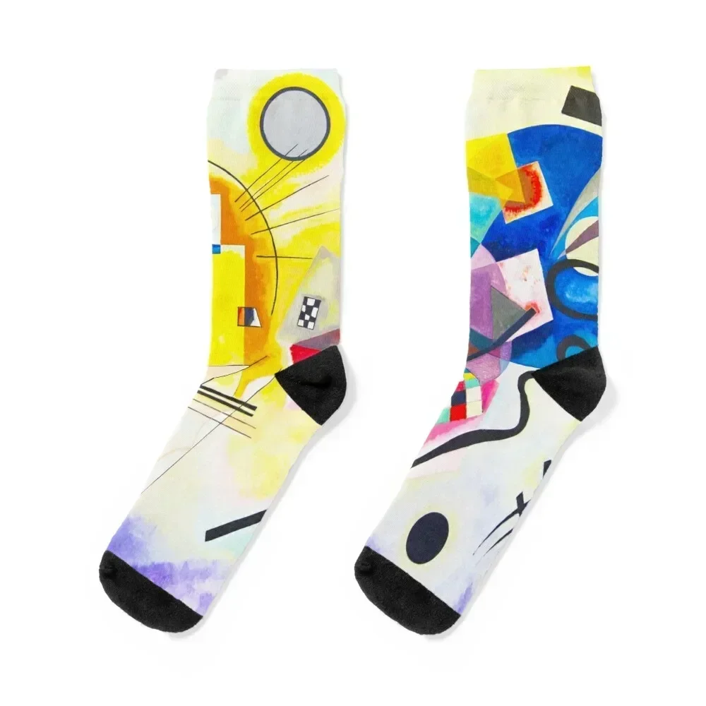 

KANDINSKY HD - Yellow Red Blue 1925 Socks Stockings man hiphop christmas gift bright garter Woman Socks Men's