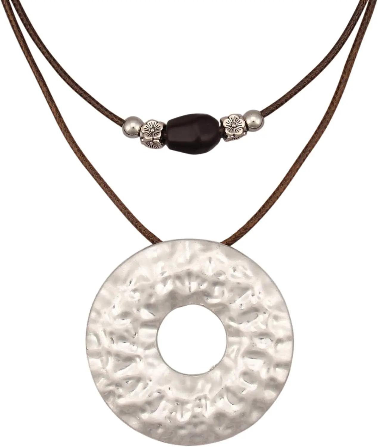 

Ожерелья Gelconnie в стиле бохо для женщин, ковбойские ожерелья с камнями, кожаным шнурком и подвесками, длинные винтажные многослойные чокеры с бусинами