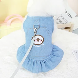 Falda de mezclilla para perros pequeños y gatos – Transpirable con anillo D