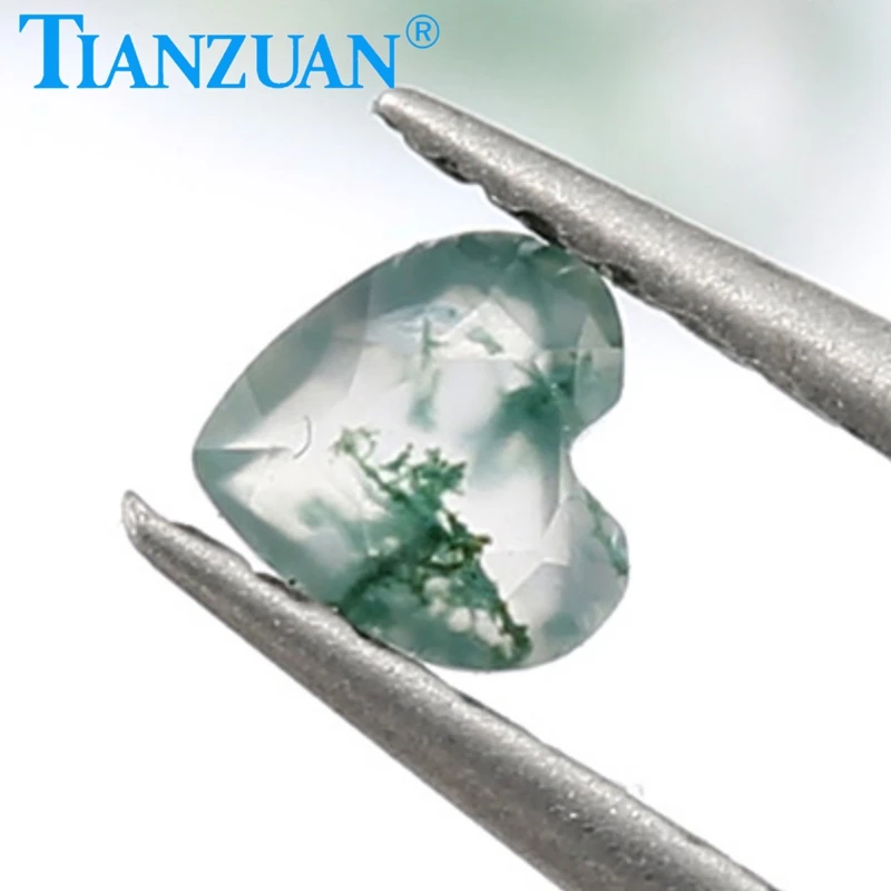 

Натуральные бусины из агата в форме сердца, цвет морской травы, необработанный агат, рассыпные камни для изготовления ювелирных изделий