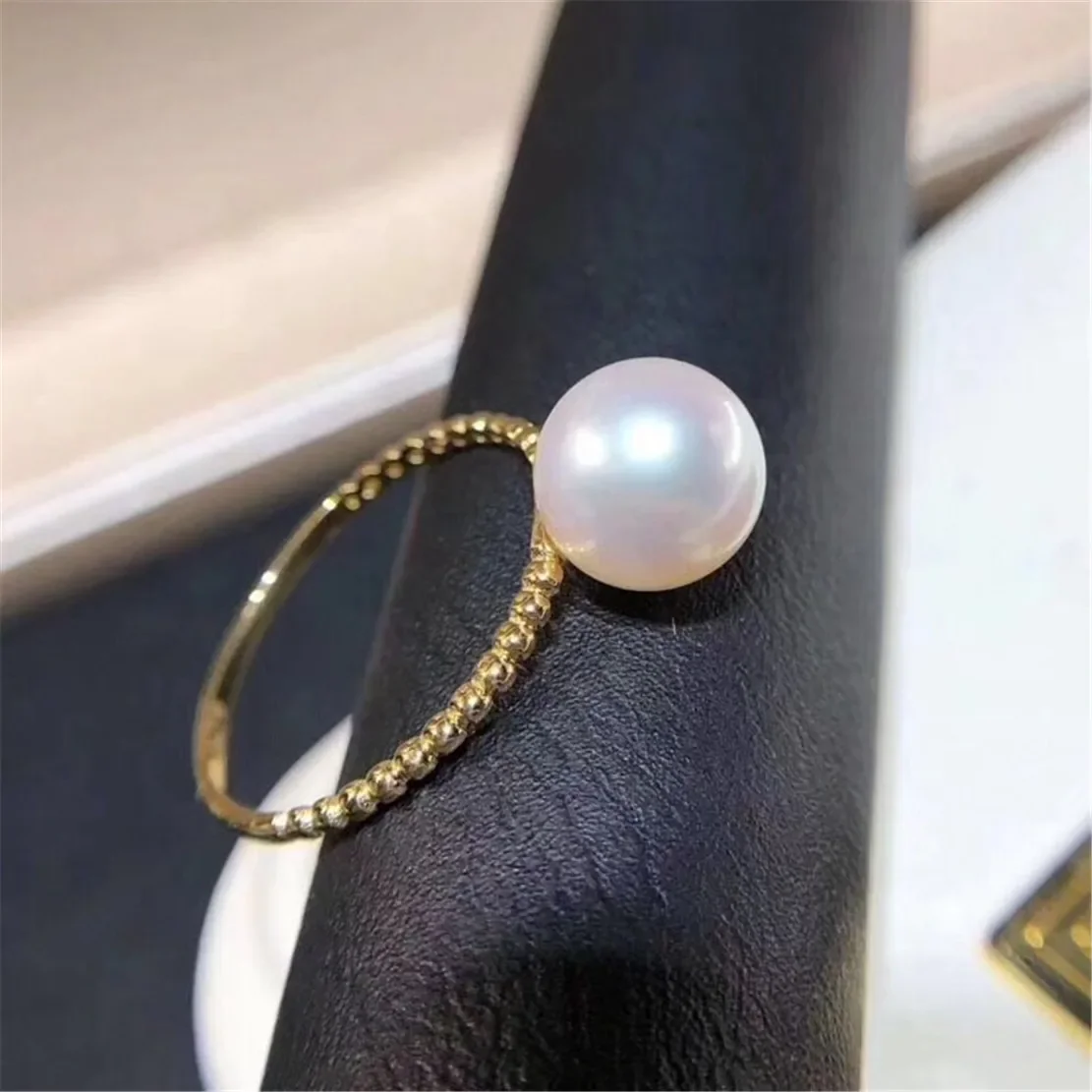 925 Stamped Alloy Gold-Plating Adjustable Pearl Ring Holder DIY Jewelry Findings, Craft Supplies for Handmade Rings No Pearl