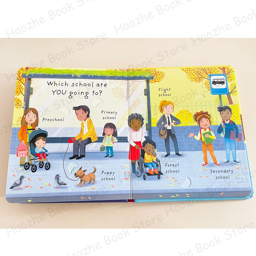 Very First Questions and Answers Why do I have to go to school Usborne Lift the flap Children's Activity English Book Montessori images - 6