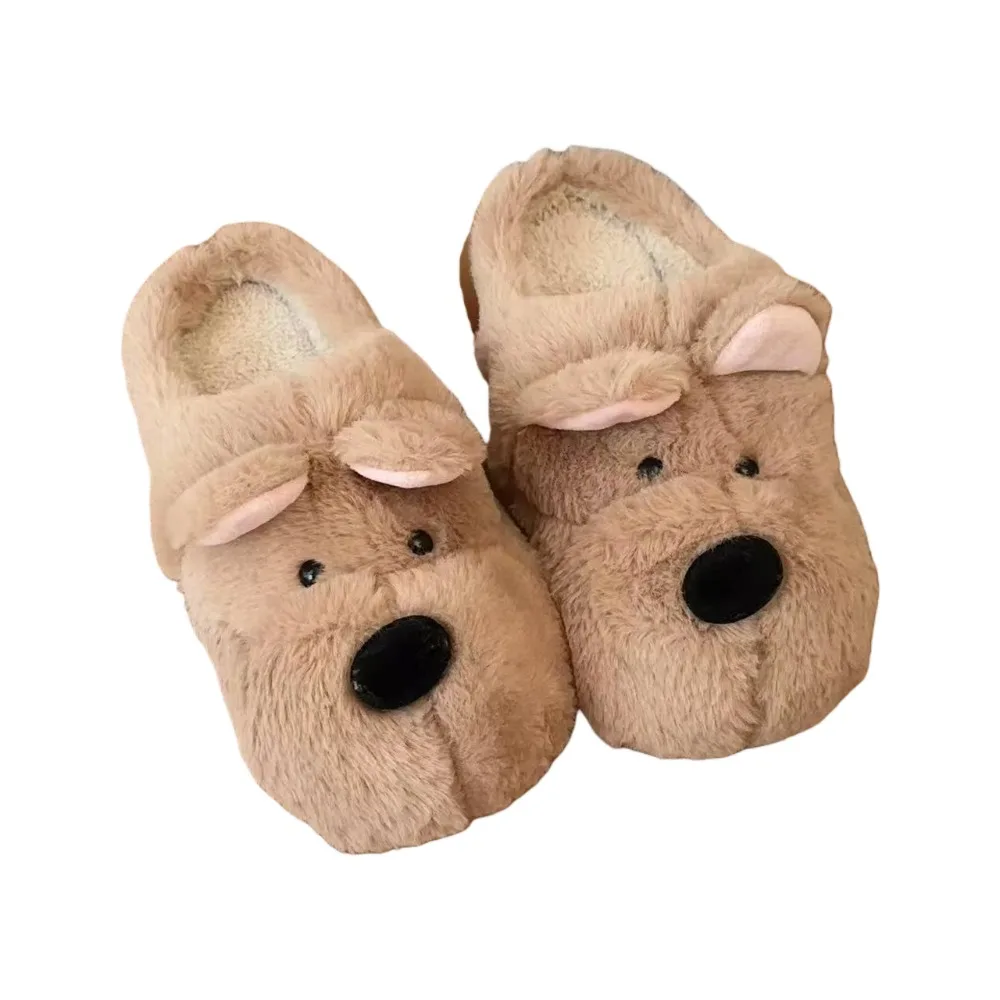 

Soft Fluffy Winter Puppy Slippers West Highlands Dog Cartoon Warm Fur Slippers Thick Soled Student Y2K Dog Slippers Home