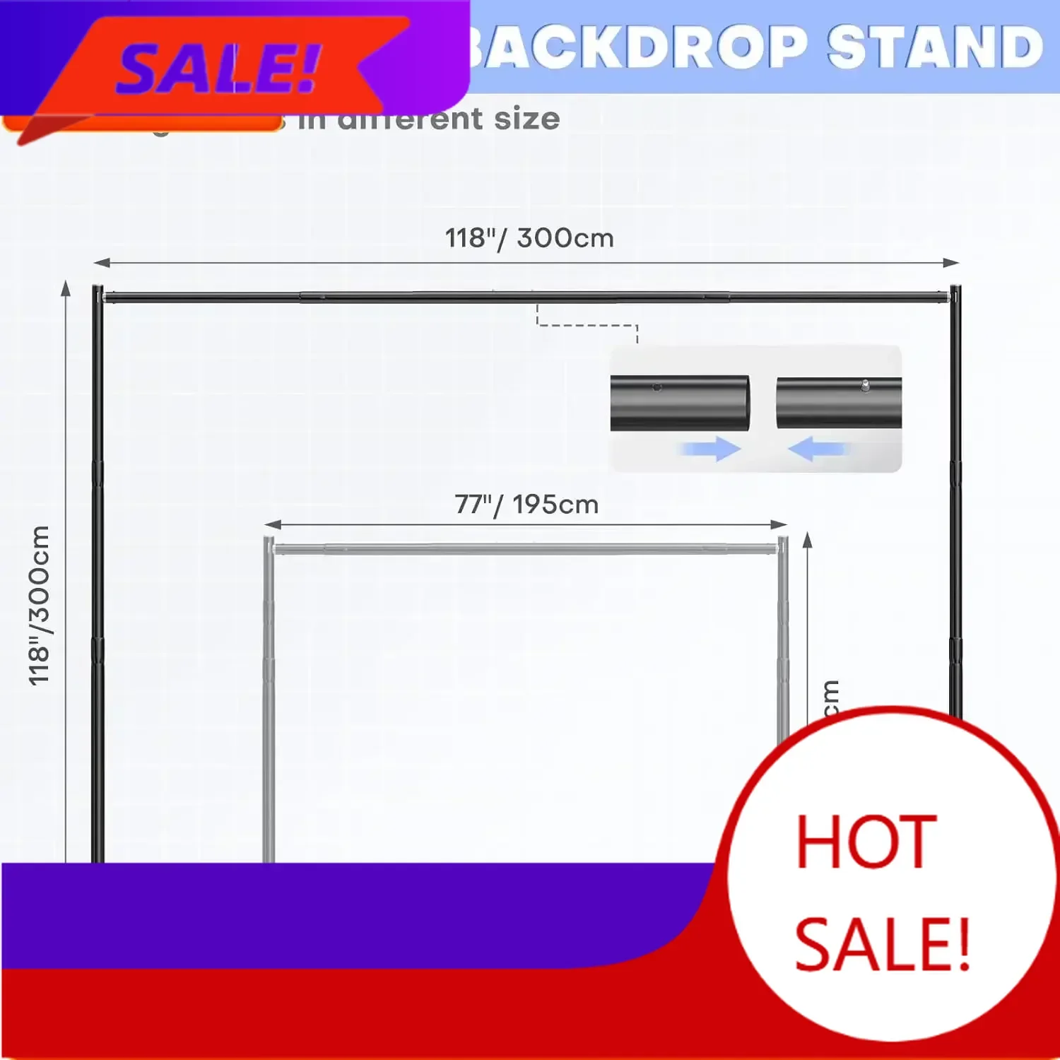 

Бестселлер: Комплект для фотозоны 10x10 футов с трубчатой стойкой и драпировкой, сверхпрочная регулируемая подставка для фона с металлическим основанием