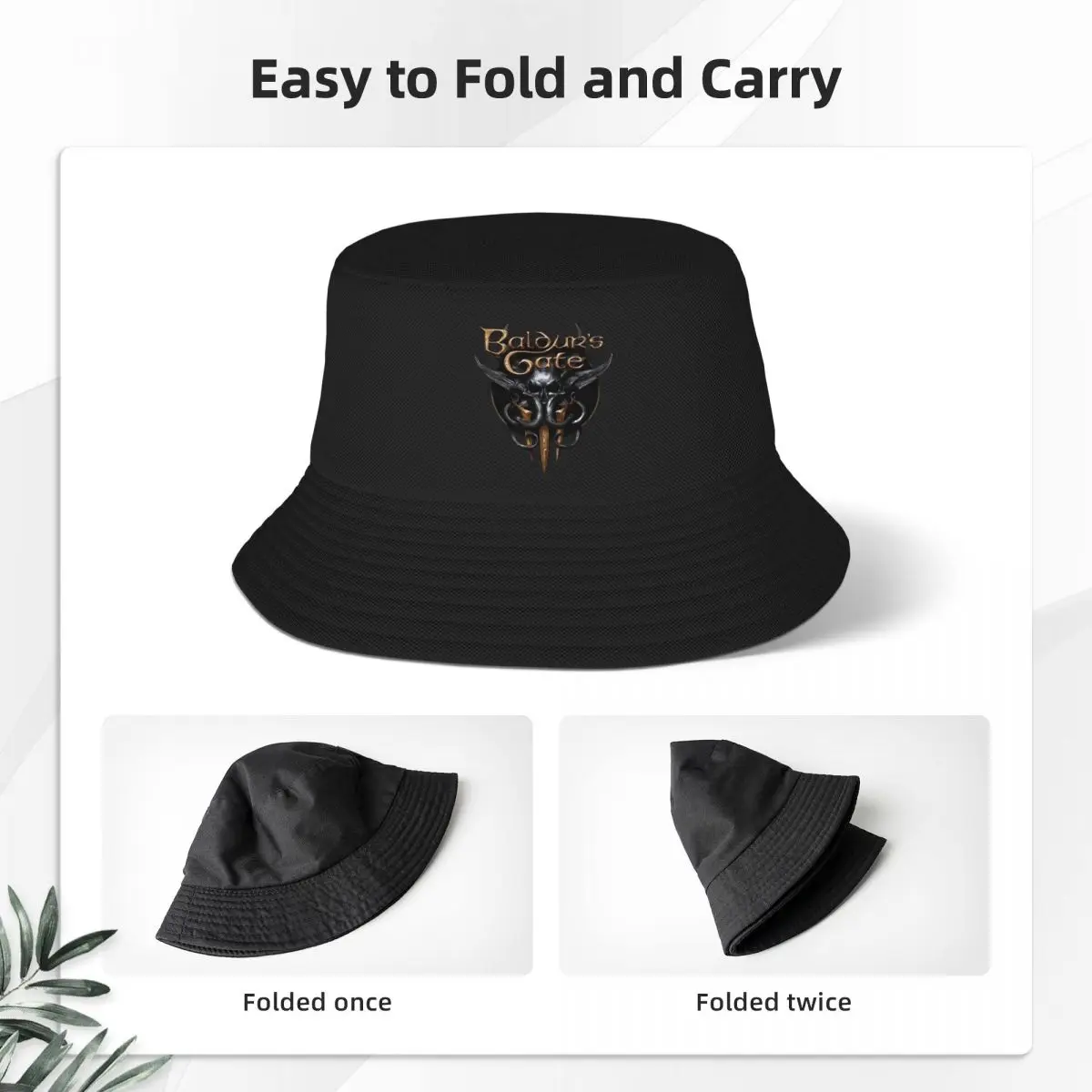 Unisex Bucket Hats Baldurs Gate 3 Video Game Accessories Bob Hats Summer Beach Hatwear Sun Caps Lightweight