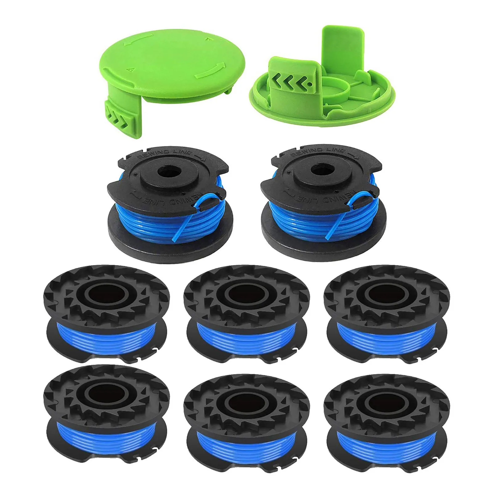 Tools 29252 29092 String Trimmer Replacement Spool Line for Greenworks 24V 40V 80V Weed Eater Cordless Trimmer(8 Spool, 2 Cap)