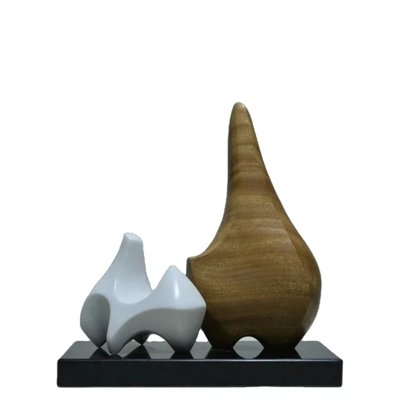 Stone sculpture art marble wood mixed sculpture hotel decoration