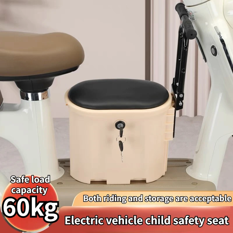 Electric Vehicle Front Child Seat Electric Bicycle Scooter Safety Seat with Storage Box Can Store and Carry People