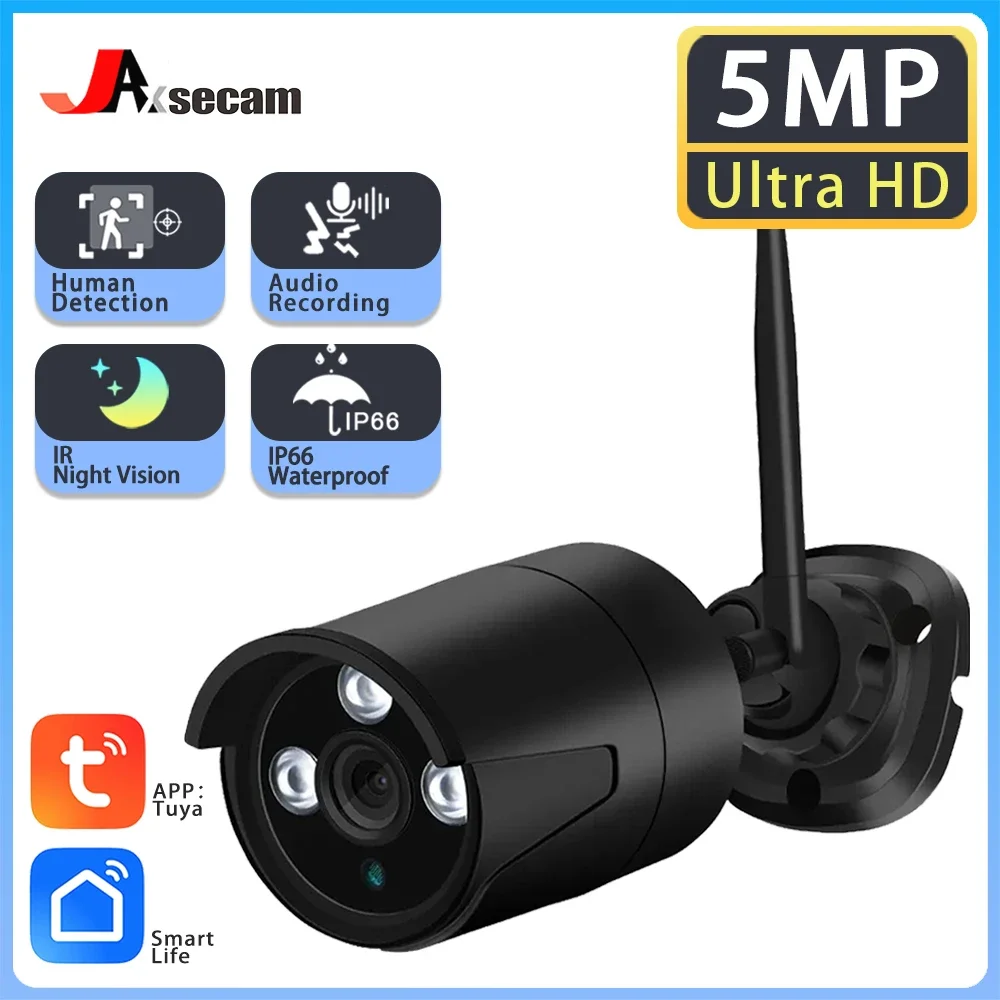 5MP IP Camera Wifi Outdoor Waterproof Security Surveillance Video Camera Wireless Audio Human Body Detection RtspTuya Smart Life