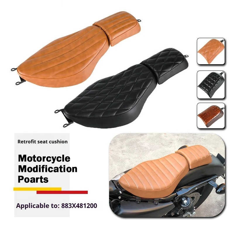 For Harley Sportster XL883 XL1200N X48 2004-2018 Split 2-Up Seat Pillion Pad No-Drill Accesorios Moto