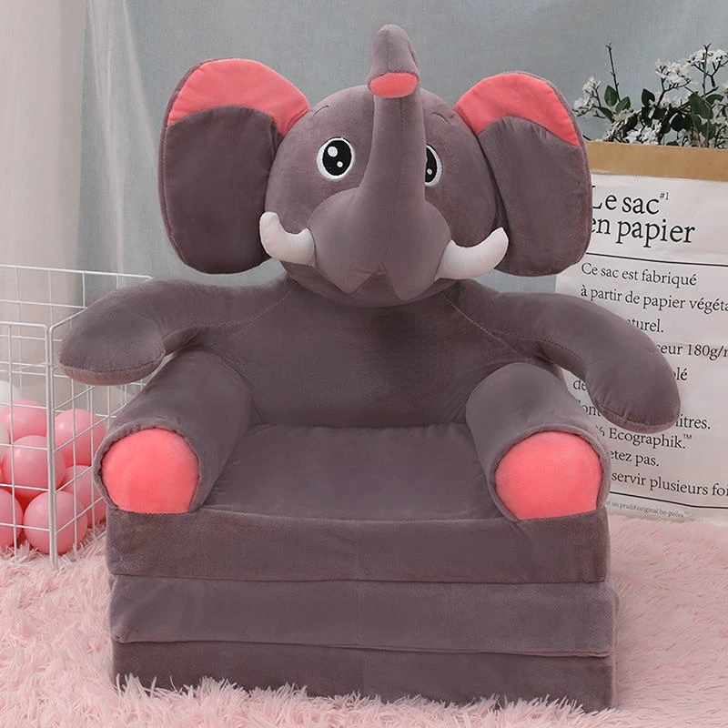 Children\'s Elephant Sofa Cute Cartoon Seat Kids Couch Lazy Sofa Children\'s Furniture Lamb Velvet Seat Baby Mini Leisure Chair