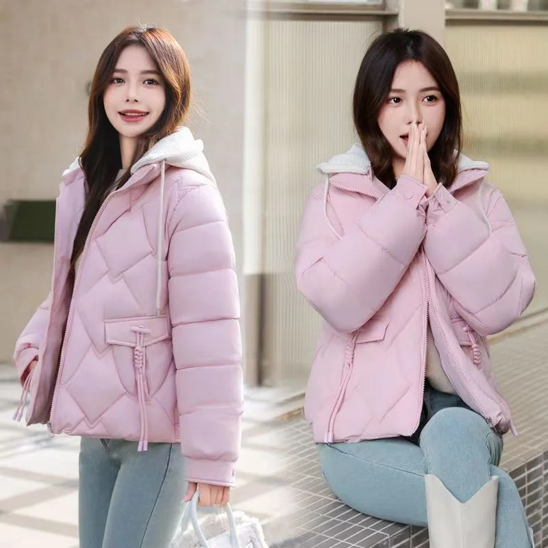 Dopamine Short Women In Cotton-padded Coat 2024 Autumn Winter Casual Loose Small Fresh Girls Joker Student Cotton-padded Clothes