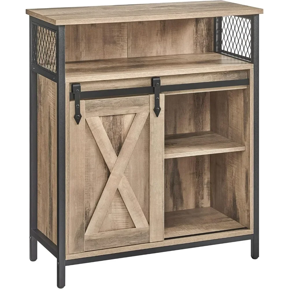 

Buffet Cabinet, Sideboard with Open Compartment, Sliding Barn Door, 11.8"D x 27.6"W x 31.5"H