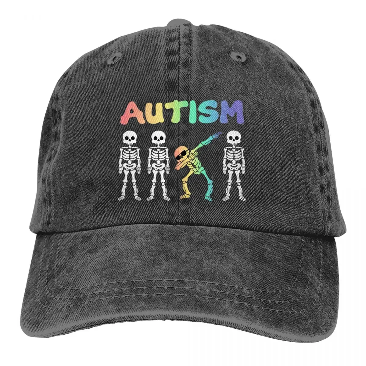 Epic Autism Skeletons Baseball Caps Men Women Distressed  Sun Cap Outdoor All Seasons Travel Caps Hat