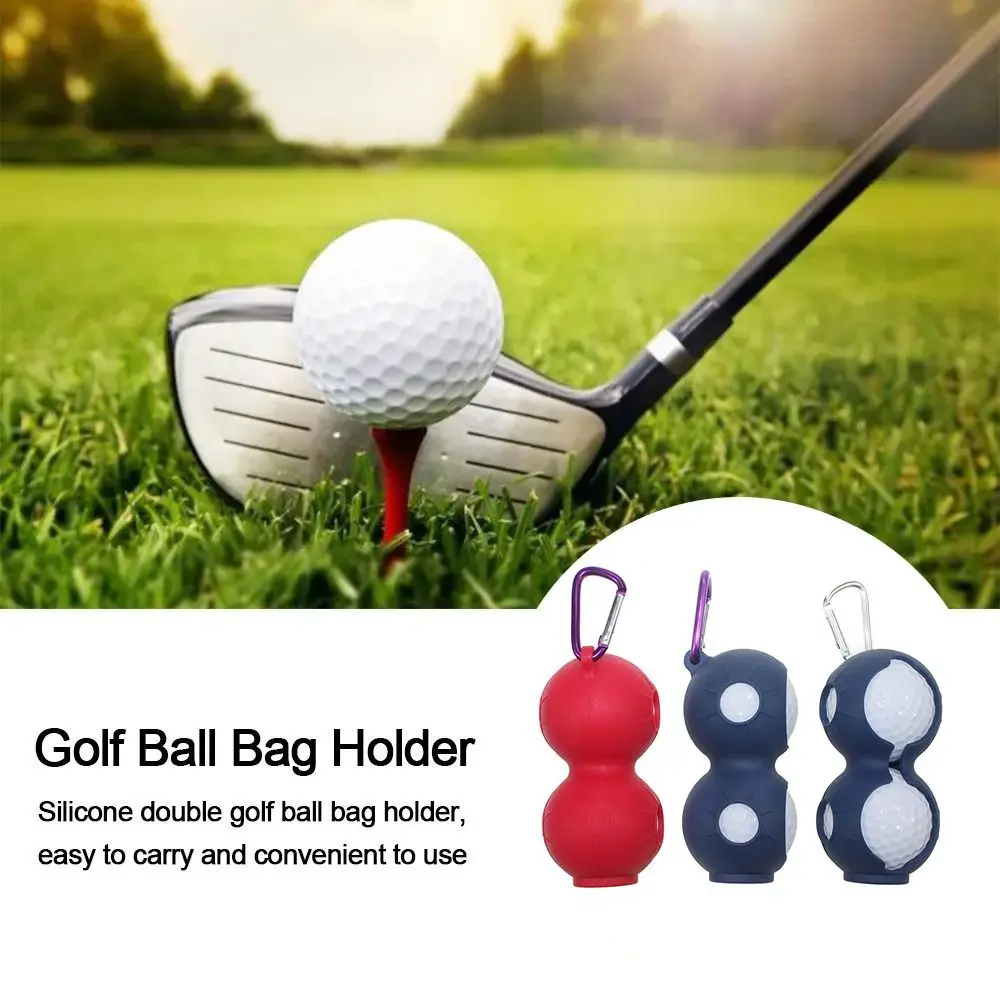 

Портативный защитный чехол для мячей для гольфа, силиконовый чехол для 2 мячей, держатель мяча для гольфа, быстросъемный чехол с крючком, чехол для мяча для гольфа