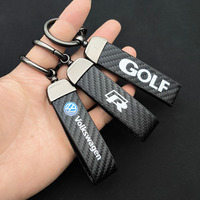 High Grade Carbon Fiber Leather Keychain GTI R Rline GOLF Car Styling Key Ring For Volkswagen VW MK2 MK4 MK5 MK6 MK7 Accessories