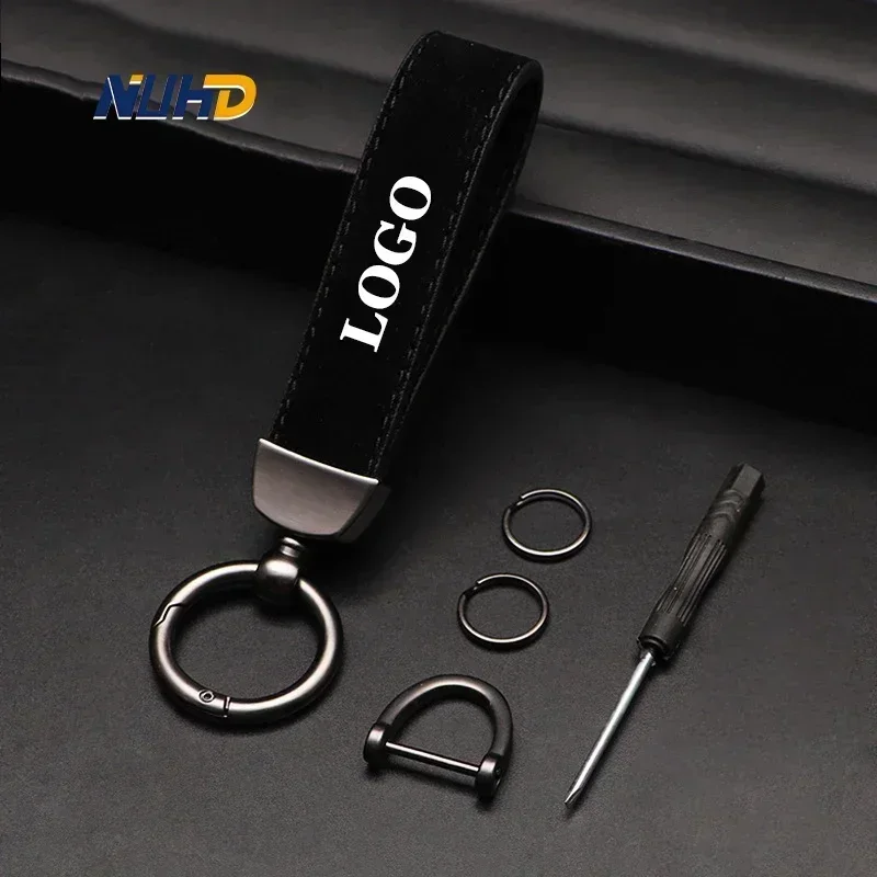 Suede Car Keychain For Sline S8 S7 S6 S5 S4 S3 A3 A4 A6 A7 A8 Q3 Q5 Q7 Q8 TT RS Key Rings Metal Anti-loss Protector Accessories