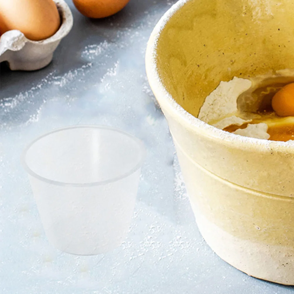 

5Pcs Plastic Measuring Cups Transparent with Scale for Rice Flour Dairy Accurate Portion Baking Utensil