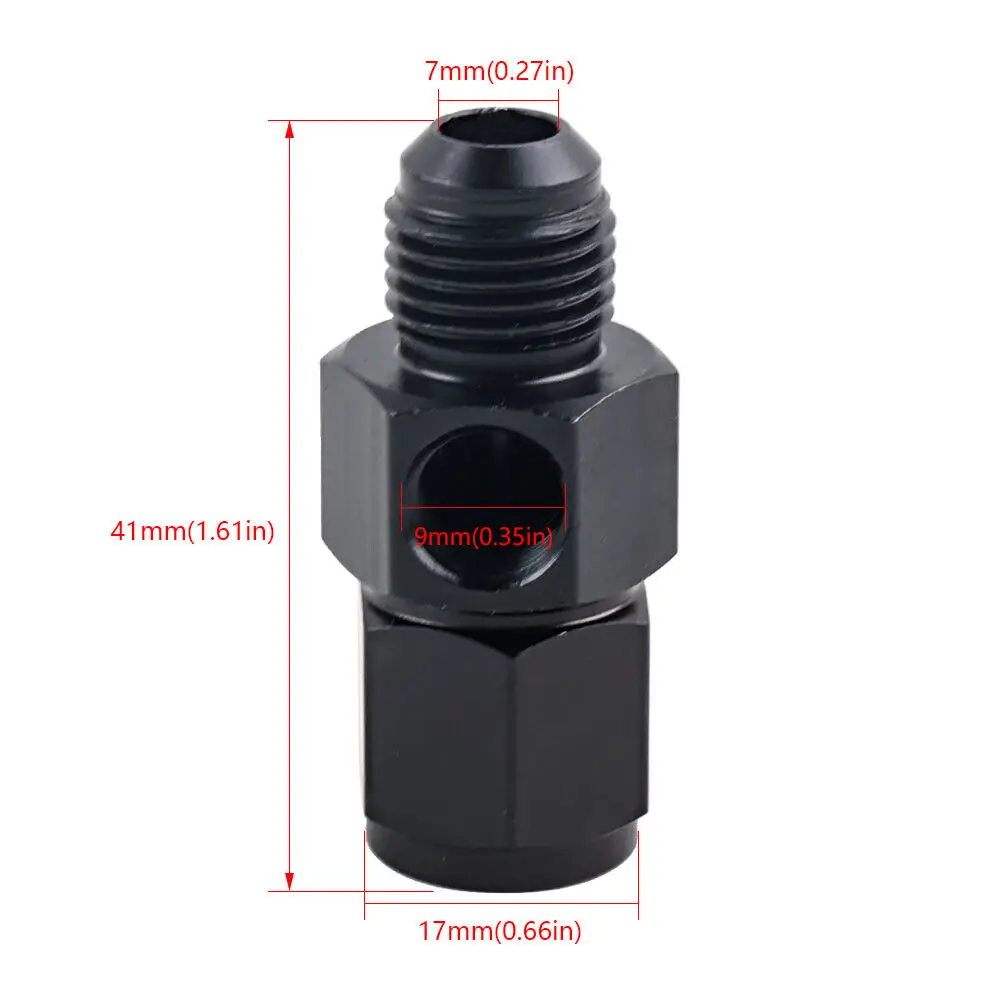 6AN Female to AN6 Male Straight Fitting Adapter 1/8NPT Pressure Temp Sensor Port