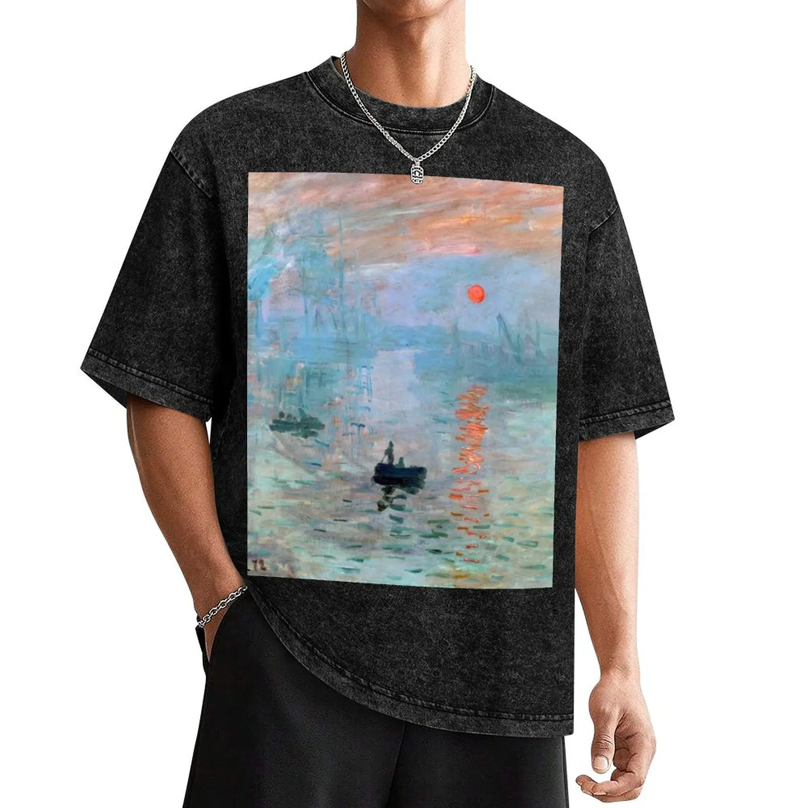 

Impression, rising sun, Claude Monet T-Shirt summer 2025 cheap stuff cotton man t-shirts slim fit t shirts for men