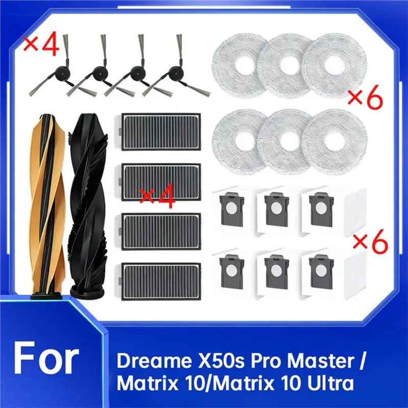 ملحقات كنس M04K 22 قطعة لـ Dreame X50s Pro Master/For Matrix 10/For Matrix 10 فرشاة جانبية فائقة الرئيسي مرشح ممسحة الغبار Ba #5