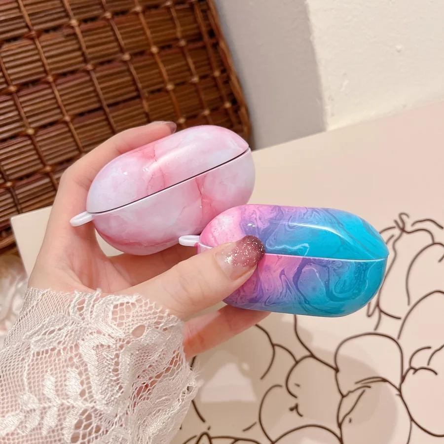 Voor Beats Solo Buds Case Kleurrijk Marmer Hard Plastic Oortelefoon Hoesje Voor Beats Solobuds Cover Oplaad Box Fundas