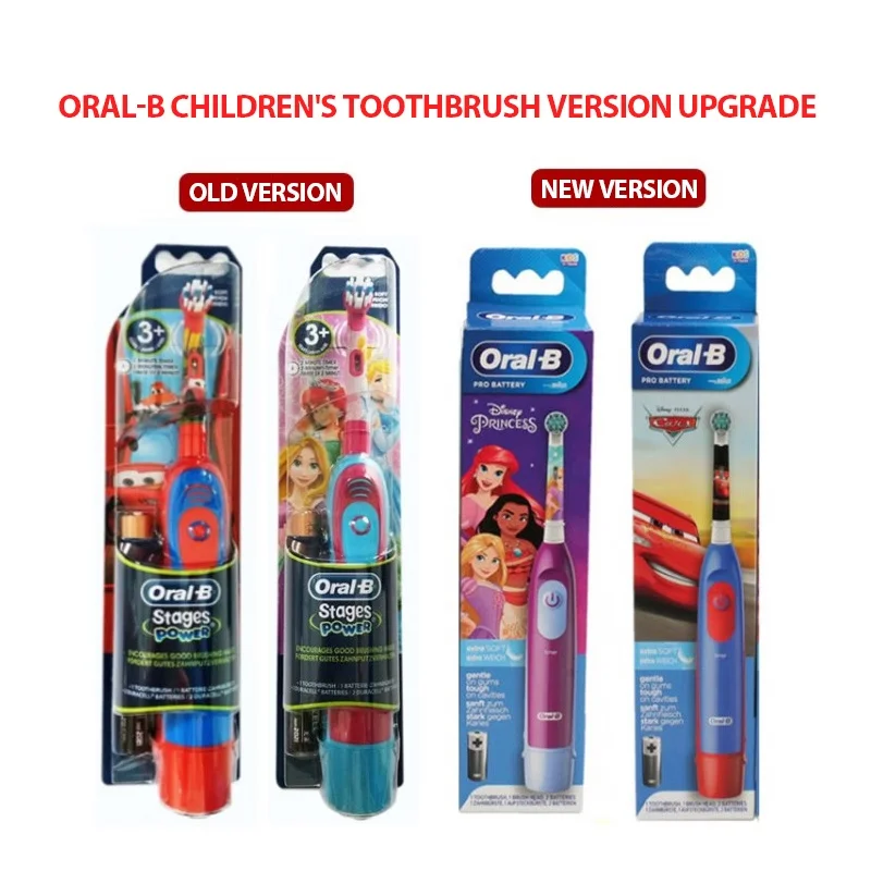 Oral-B Kid\'s Electric Toothbrush Battery Powered Rotation Tooth Brush Oral Dental Clean with 2 Minutes Timer For Children Age 3+