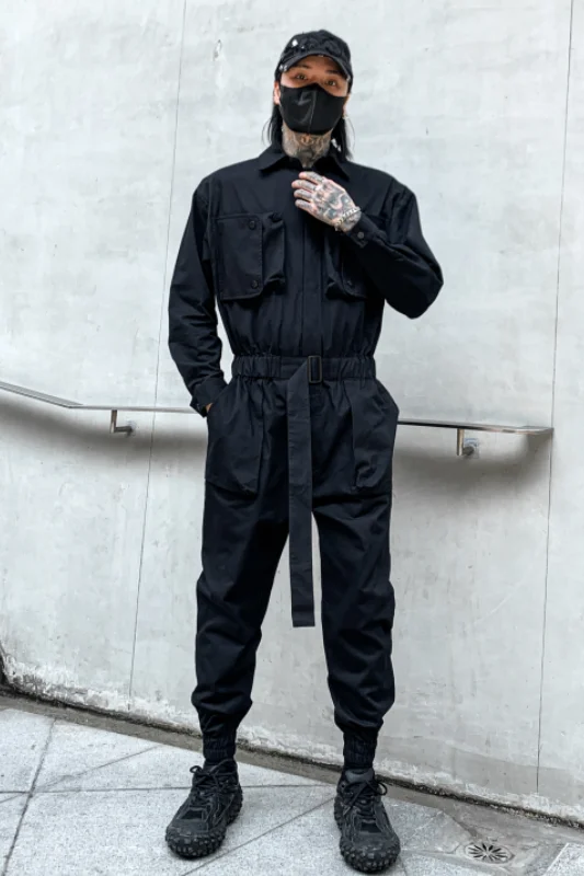 S-6XL!!Fall 2022 new multi-pocket design hot hip hop loose cargo jumpsuit fashionable men\'s jumpsuit