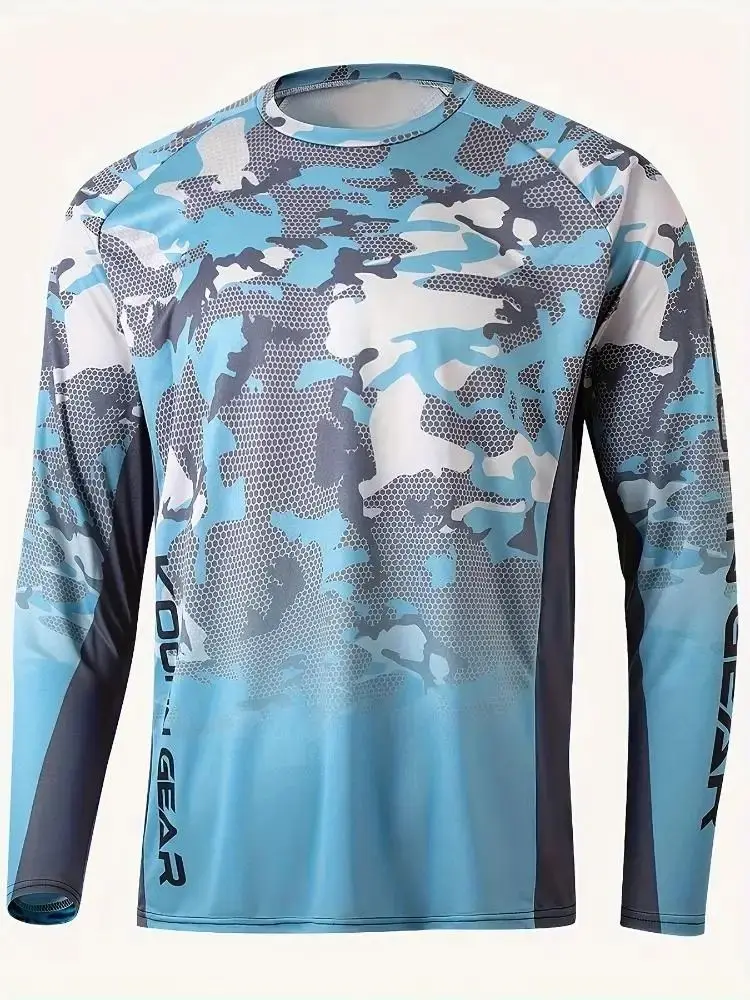 Men's Long-Sleeved T-Shirt Mountain Bike Motocross Cycling Jersey Mountain Bike Camping Outdoor Fishing Top Loose