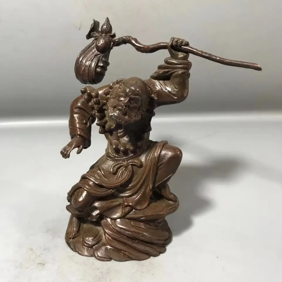holding a stick Dharma Buddha Statue Buddhist Bodhidharma Master Statue Office Home Decor Gift for Desk Ornament